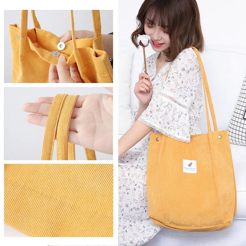 

Women Solid Corduroy Shoulder Bags Shopping Bag Totes Package Crossbody Bags Purses Casual Handbags For Women Bookbag Pouch