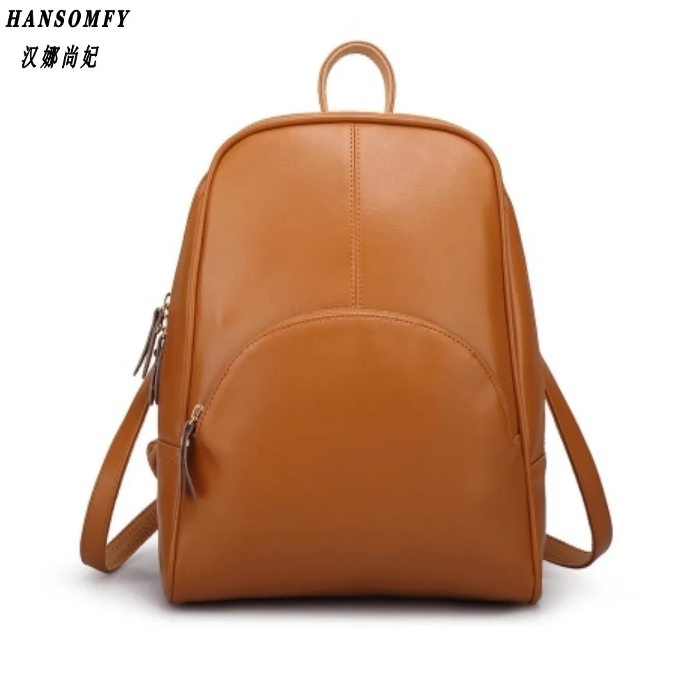 Женский рюкзак из натуральной кожи женский рюкзак из коровьей кожи Mochila Feminina школьные сумки для подростков - Цвет: Оранжевый