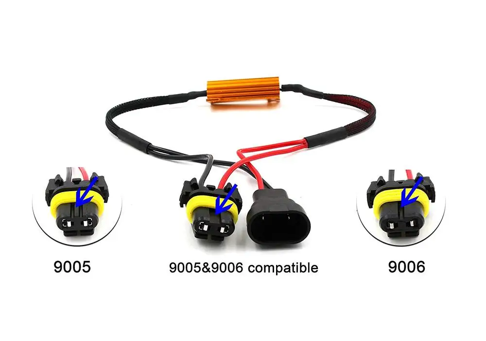 

Высококачественный автомобильный светодиодный декодер 9005 50 Вт 6 Ом, одинарный светодиодный декодер, автомобильные детали, автомобильные фо...
