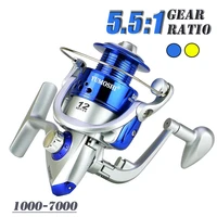 new upgrade 12bb fishing spinning reel wheel 5 51 speed blue gold fishing carp casting reels 1000 7000 series