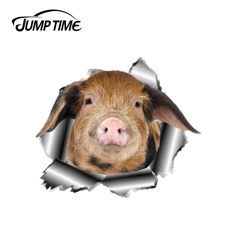 

JumpTime 13cm x 11.1cm Pig 3D Sticker Kawii Animal Car Decals Window Bumper Decals Waterproof Accessories Car Sticker