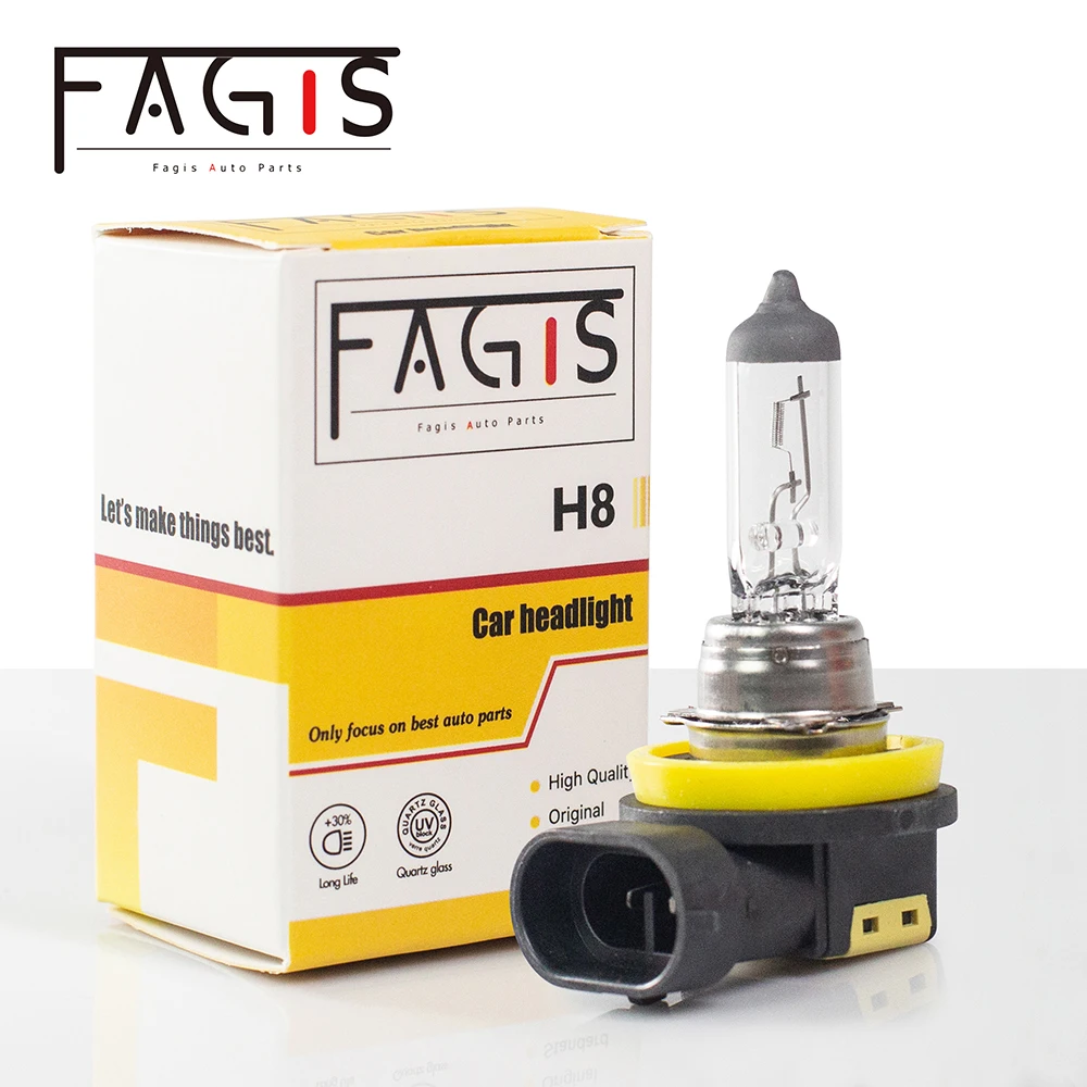 Fagis 1 шт. от американского бренда H8 галогеновые лампы для фар Противотуманные фары