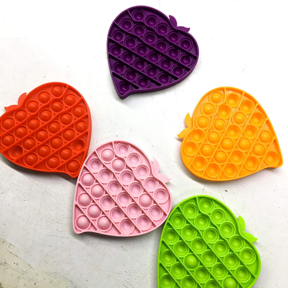 

Fruit Silicone Bubbles Sensory Soft Autism Anti-stress Toys Early Education Puzzle Relieve Stress Squeeze Toy