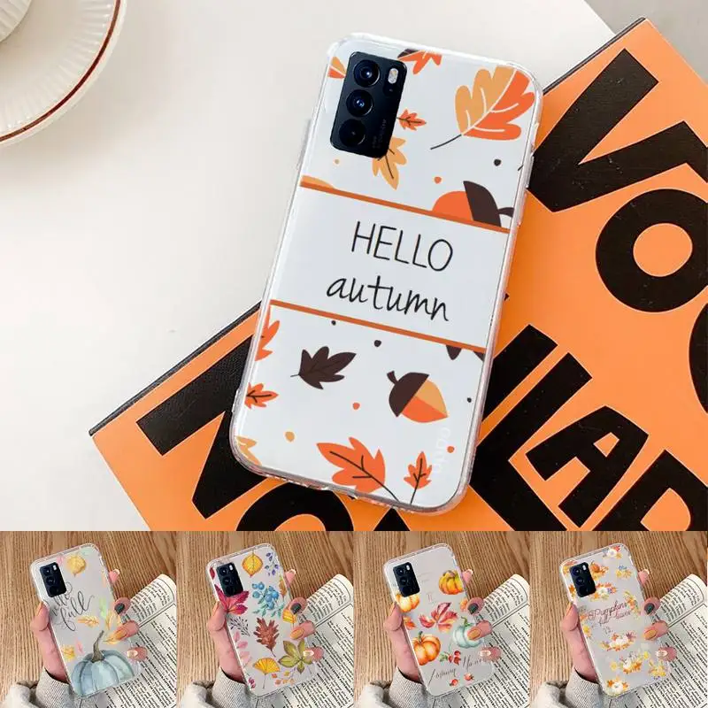 

Leave Fall Inspired Phone Case Transparent For oppo Realme FIND V X Q 2 3 5 7 11 50 GT Q2 PRO PLUS moible bag