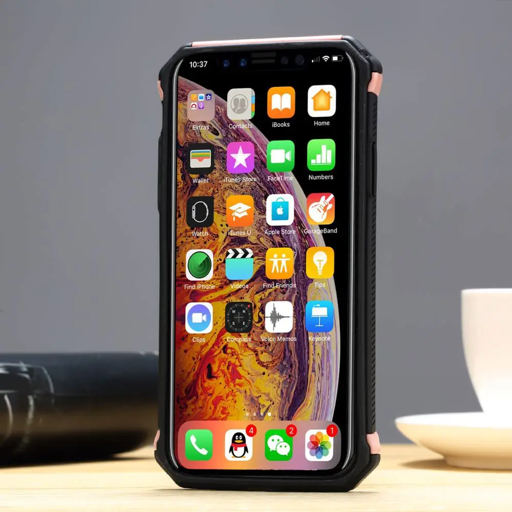 Ударопрочный кожаный чехол LAPOPNUT с четырьмя углами для Iphone 11 Pro XS Max XR X 8 7 Plus
