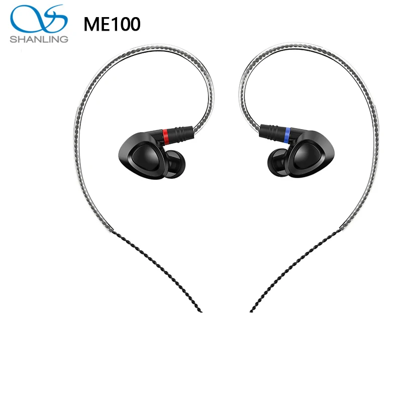 Наушники вкладыши SHANLING ME100 10 мм PE PEEK Dynamic Hi Res HiFi со съемным кабелем OFC и кожаным