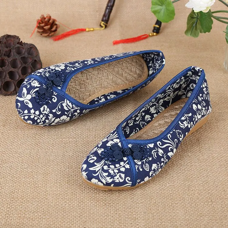 

New Women Fashion Flat Shoes Printed Cloth Shoes 2022 Summer Single Shoes Simplicity Women's Single Shoes Flat Cloth Shoes Woman
