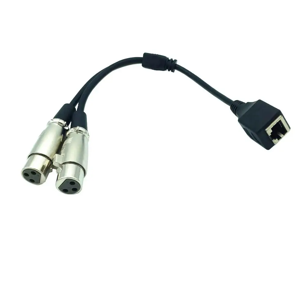 XLR 3 Pin Female + MaleTo RJ45 Network Adapter Short Connector Cable 25cm |