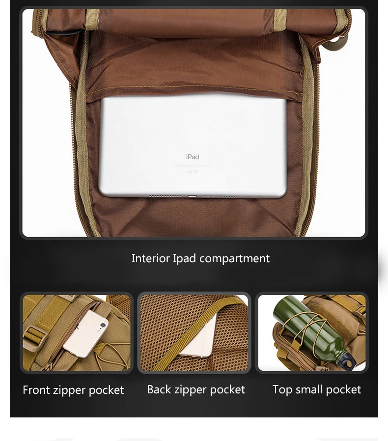 Тактический крепеж Сумка Рюкзак Molle EDC Военная Униформа Диапазон Сумка на одно плечо ремень небольшой рюкзак для спорта на открытом воздухе Rover нагрудная сумка