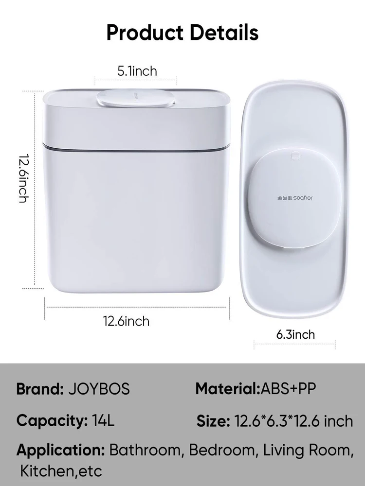 joybos trash can household toilet bathroom living room creative high end simple covered automatic packaging 14l storage bin jx7 free global shipping