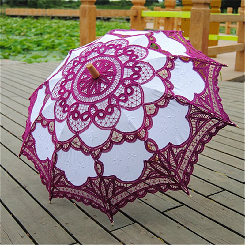 Кружевной зонт ручной работы в стиле Виктория зонтик с длинной ручкой реквизит