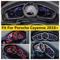 matte red carbon fiber look interior for porsche cayenne 2018 2022 dashboard display screen panel cover trim accessories
