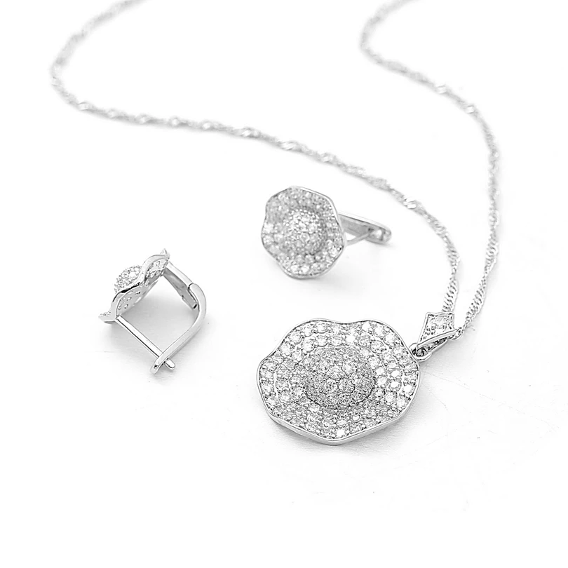 Роскошные женские свадебные комплекты ювелирных изделий для женщин белый