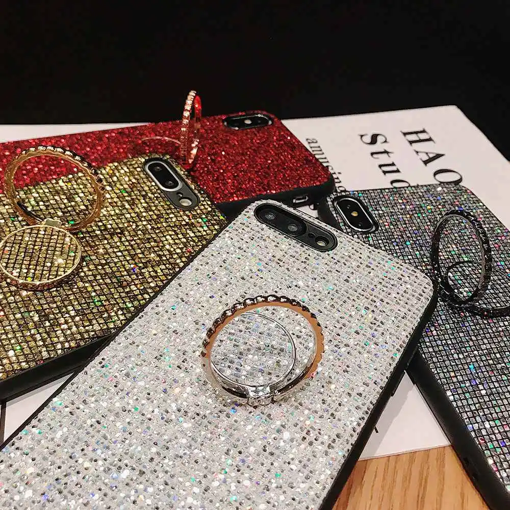 KISSCASE Phone Case Cover For iPhone 7 8 7Plus 8Plus 6 6S Capa Square Glitter Mobile X XS XR MAX Fundas | Мобильные телефоны и