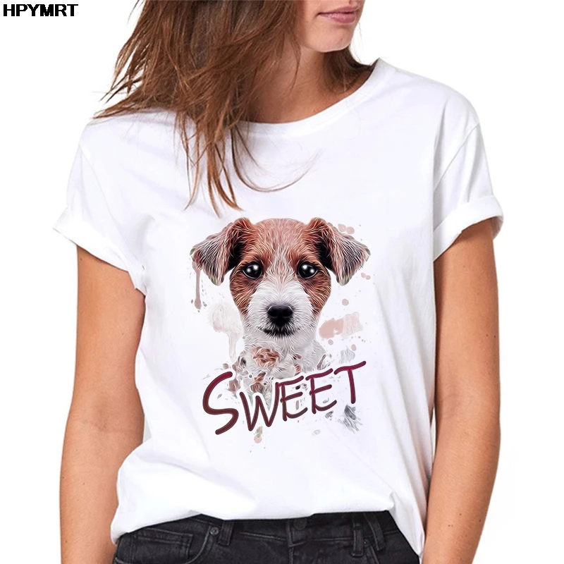 

Хипстерская футболка, модная футболка с принтом kawaii Dog, летние женские футболки, повседневные топы с коротким рукавом, женская футболка с кр...