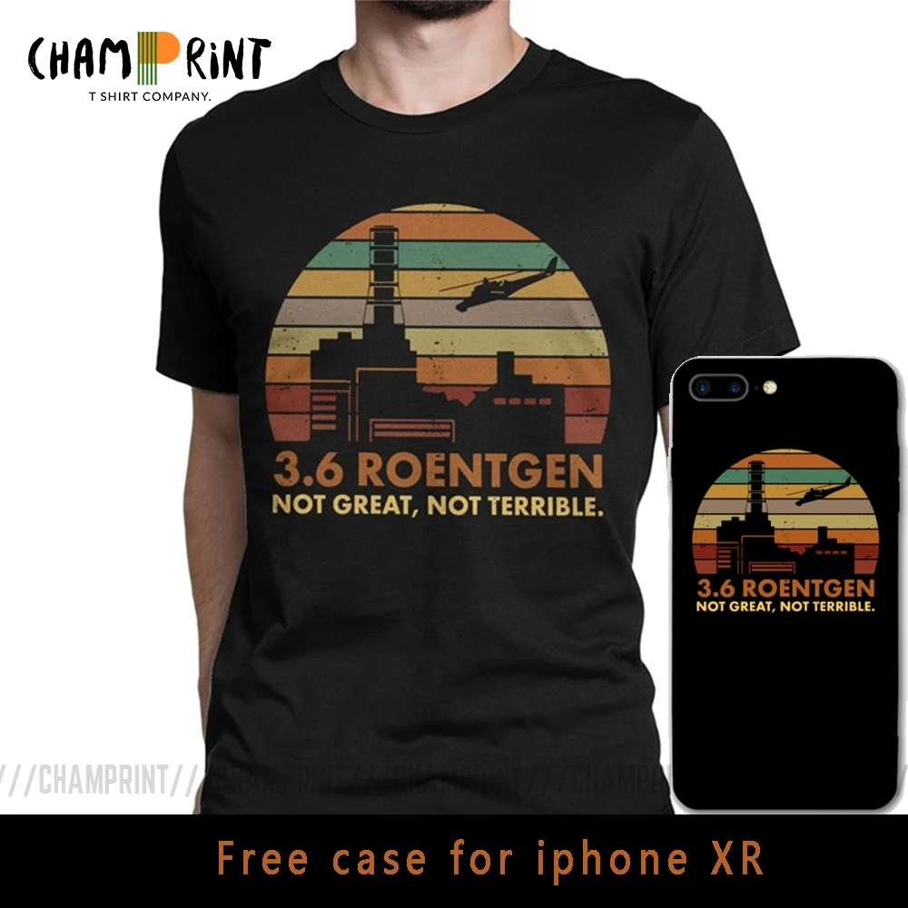 3,6 Мужская футболка с надписью «Roentgen Not Great Not horrible», топы для ТВ-шоу «Чернобыль», футболка с ядерным излучением, футболка для отдыха
