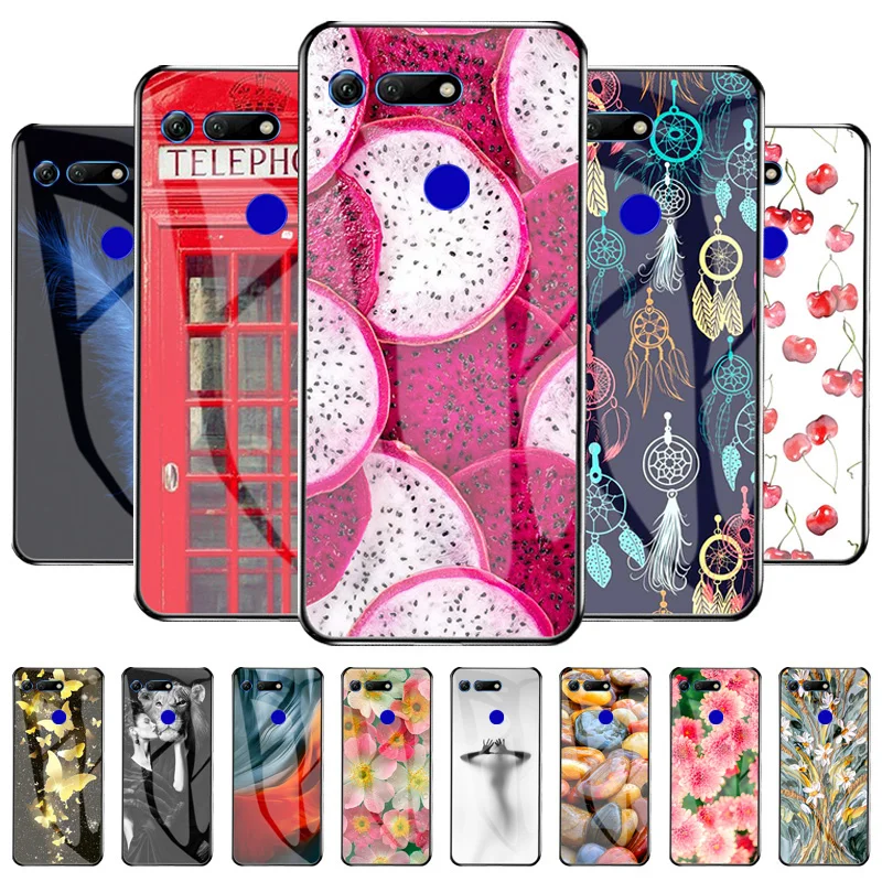 

Tempered Glass Case For Huawei Honor View 20 Case Hard Phone Cover For Huawei Honor V20 V 20 PCT-L29 6.4 inch Protective Fundas