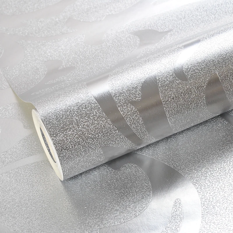 Роскошные серебряные обои домашний декор современные настенные покрытия 10 м