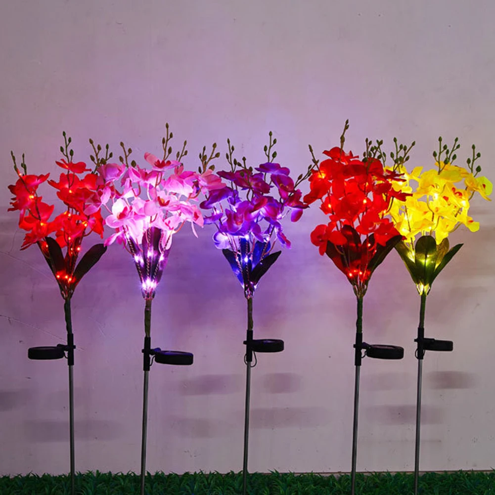 

Светодиодный фсветильник рь на солнечной батарее, имитация цветов для кливии, уличная водонепроницаемая лампа для сада, лужайки, двора, иск...