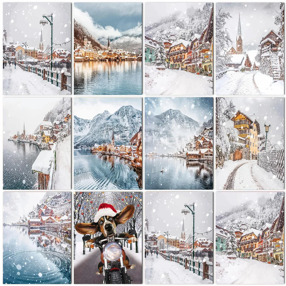 

Full Square/Round Drill 5D Diy Diamond Painting Winter Landscape 3D Diamond Embroidery Cross Stitch Rhinestone Mosaic Home Decor
