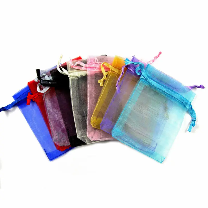 

25Pcs Organza Bag Jewelry Packaging Gift Candy Wedding Party Goodie Packing Favors Pouches Drawable Bags Present Sweets Pouches