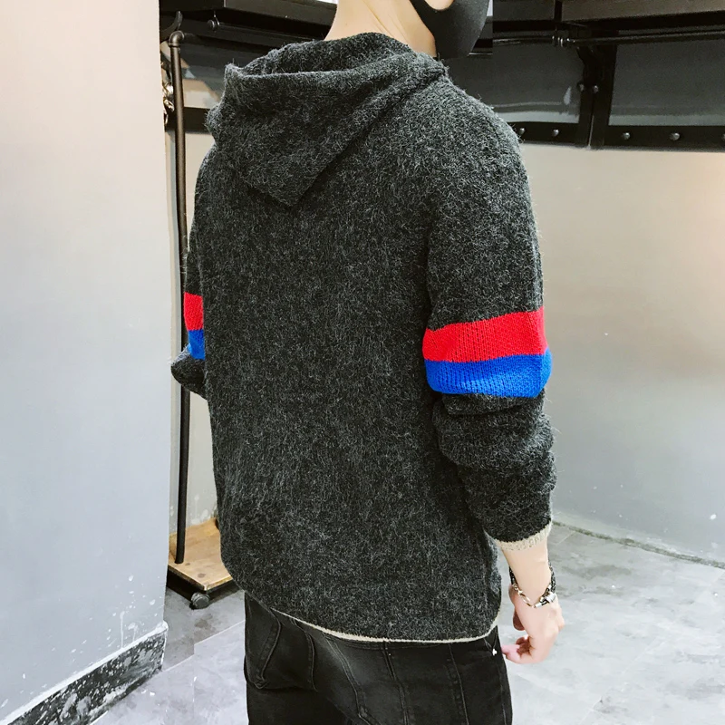 Мужской новый четырехцветный модный тренд 2019 крутой Повседневный простой свитер