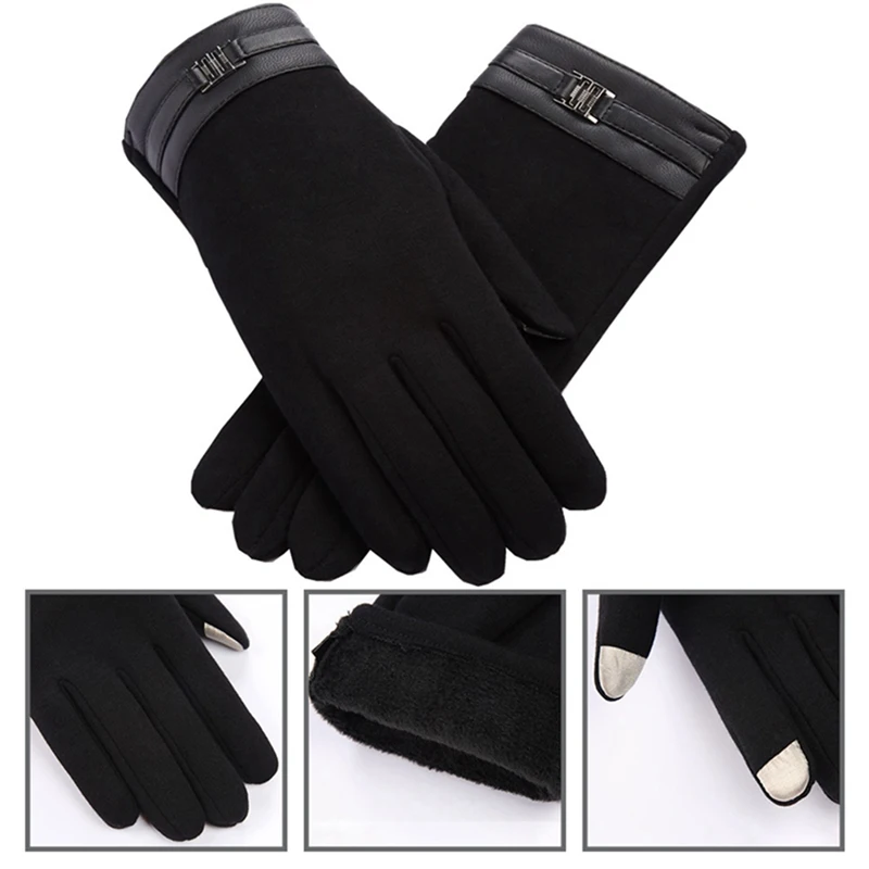 

New Autumn And Winter Outdoor Riding Gloves Mens Plus Velvet Warm Touch Screen Does Not Fall Velvet Gloves