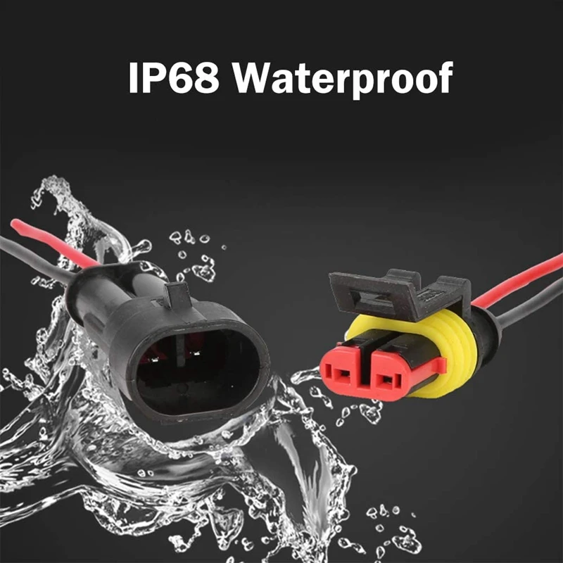 

6-Piece Waterproof Electrical Connector HID Plug 3-Pin 1.5mm Series Terminal, AWG Marine Wire, Used for Cars, Trucks