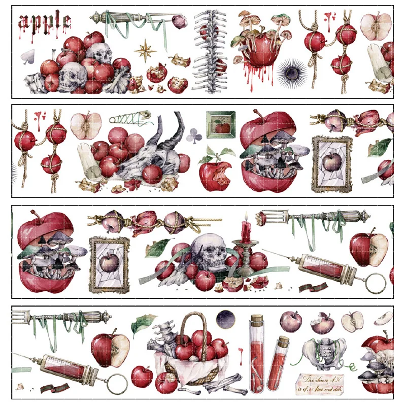 

1 Loop Red Fruit Through Heart Bright Pet Journal Masking Tape Paper Collage New