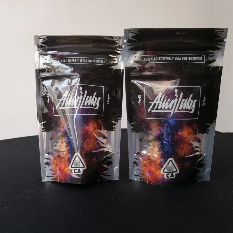 

100Pcs/Lot In stock Alien Labs Smell Proof Mylar Ziplock Stand up pouch Bags 3.5g Runtz Bags Thick Pouches Fast delivery