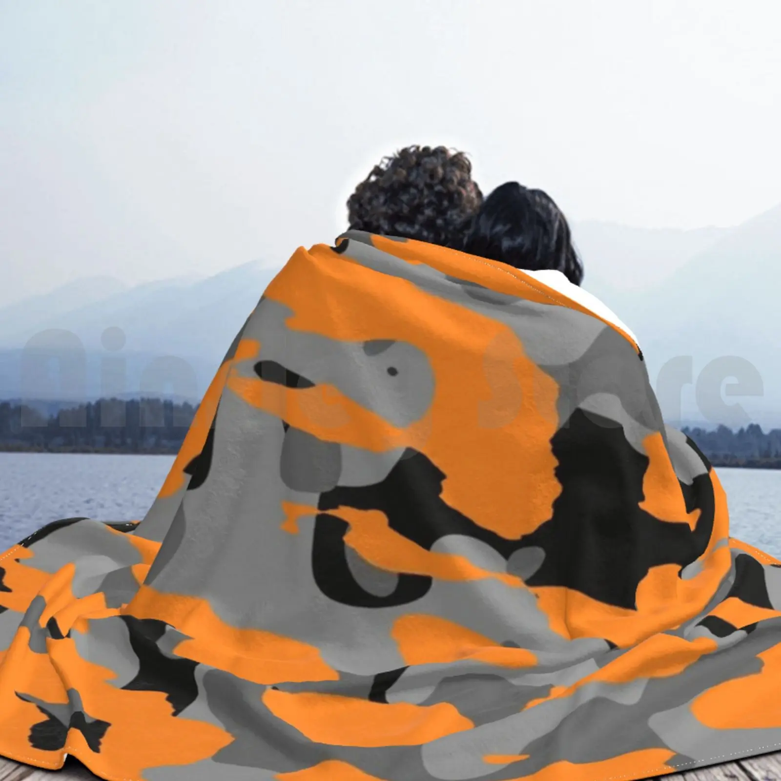 Оранжевое камуфляжное одеяло для дивана-кровати оранжевое охотничье женщин и