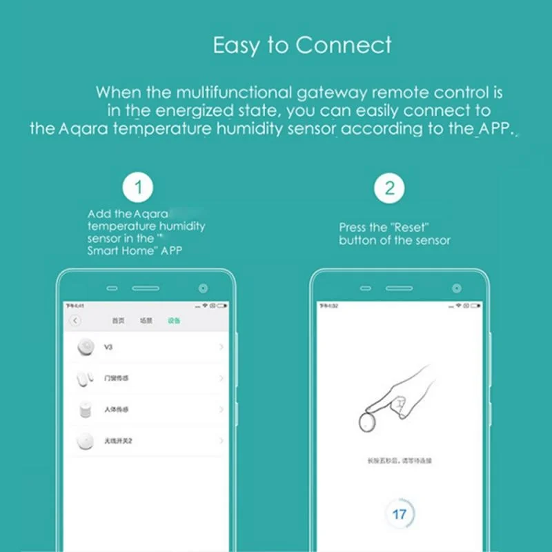 

Original Aqara Smart Temperature Humidity Sensor Zigbee Protocol Real-Time Historical Records P2 Work With Xiaomi Mijia App