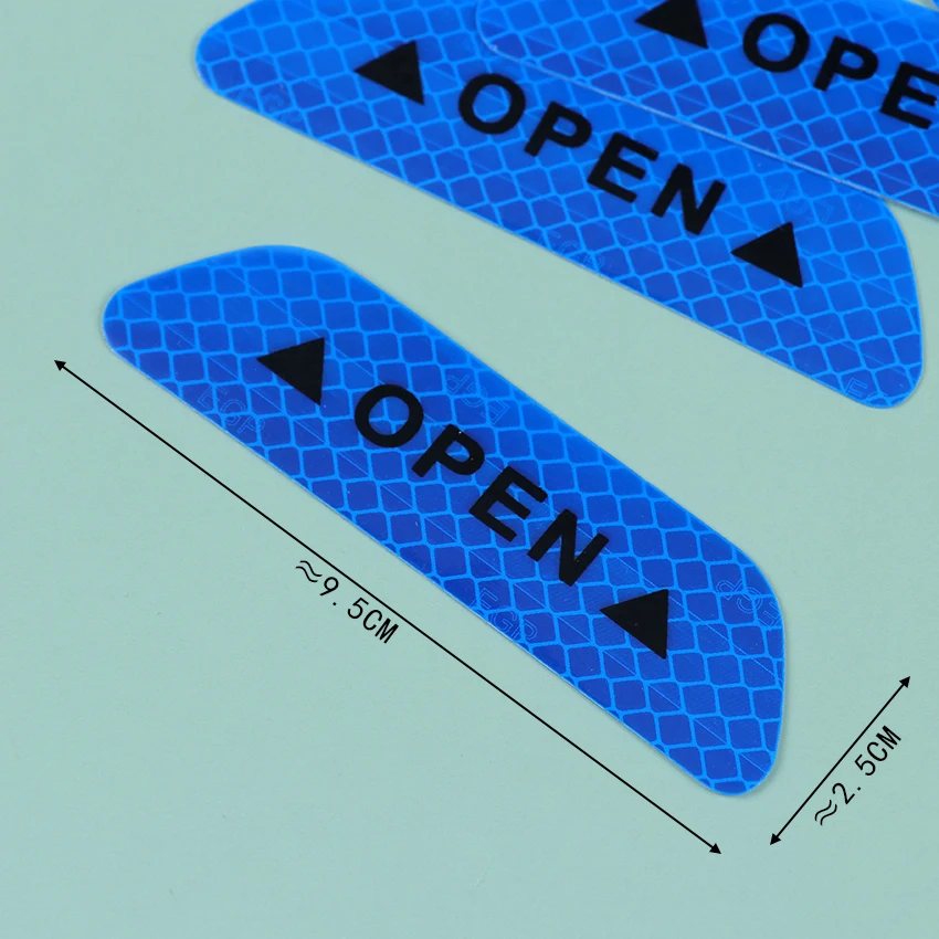 

4PCS/set Car Door Stickers Universal Safety Warning Mark OPEN High Reflective Tape Auto Driving Safety Reflective Strips