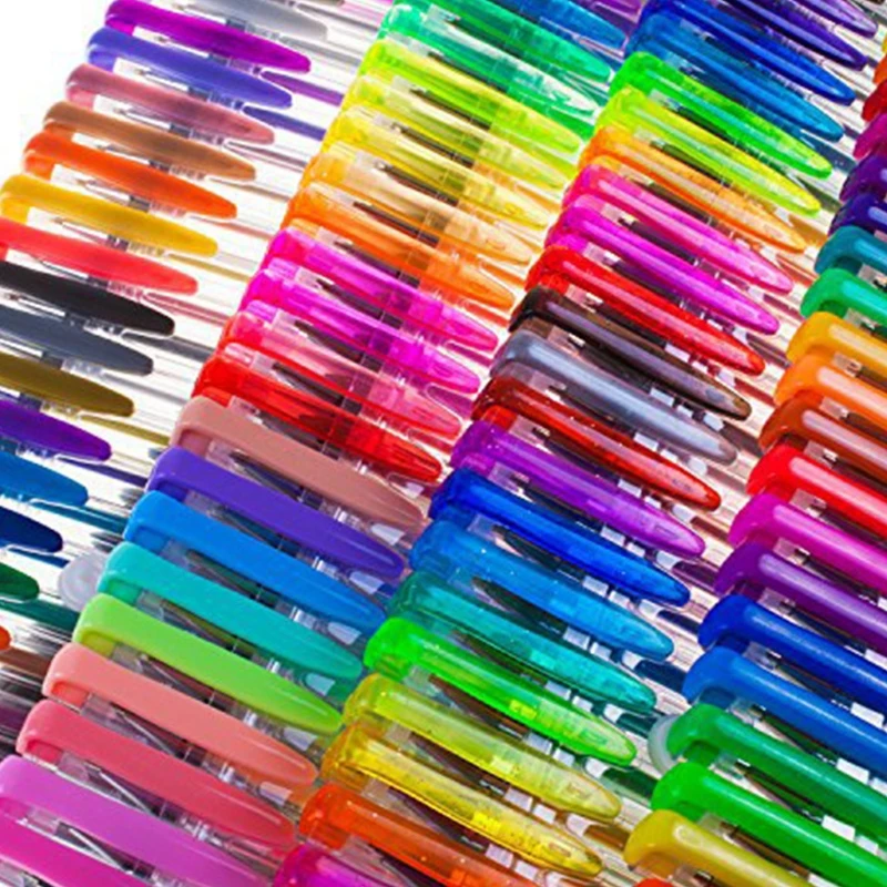 

100Pcs Glitter And Neon Gel Pen Set Stationery Gel Pens Office Suppliers Office And School Supplies School Tool Pens wholesales