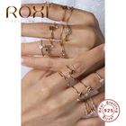 Женские кольца с кристаллами ROXI, из стерлингового серебра 925 пробы 26 дюймов, с английским алфавитом и цирконием, бижутерия для девушек