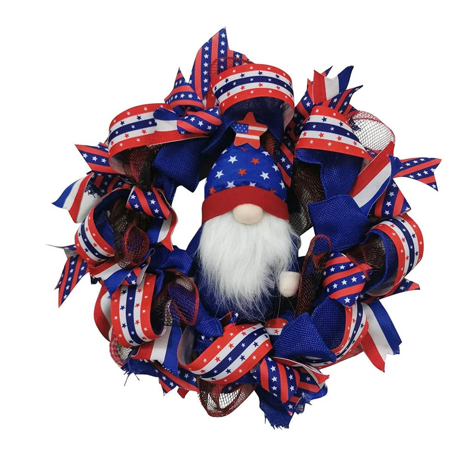 

Independence Day Wreath Cloth Plastic Patriotic Day Family Party Decoration Props Wall Hanging DRSA889