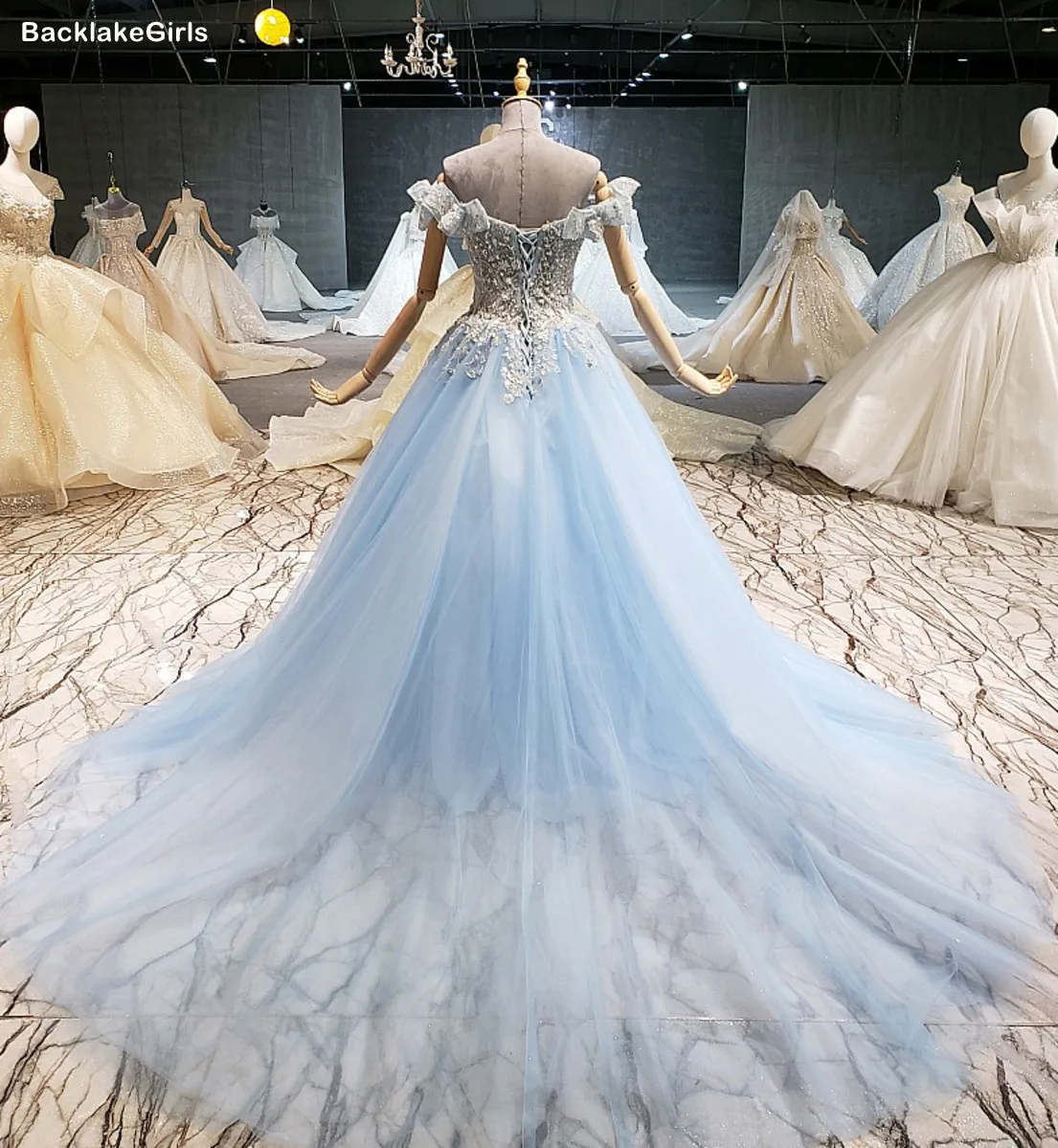 3d Beade цветочное синее Африканское вечернее платье с длинным рукавом