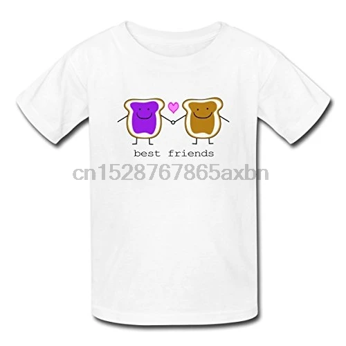 Лучшие друзья Желейная футболка дружбы с арахисовым маслом модные хлопковые