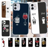 coffee wine cup phone case for iphone 13 8 7 6 6s plus x 5s se 2020 xr 11 12 mini pro xs max