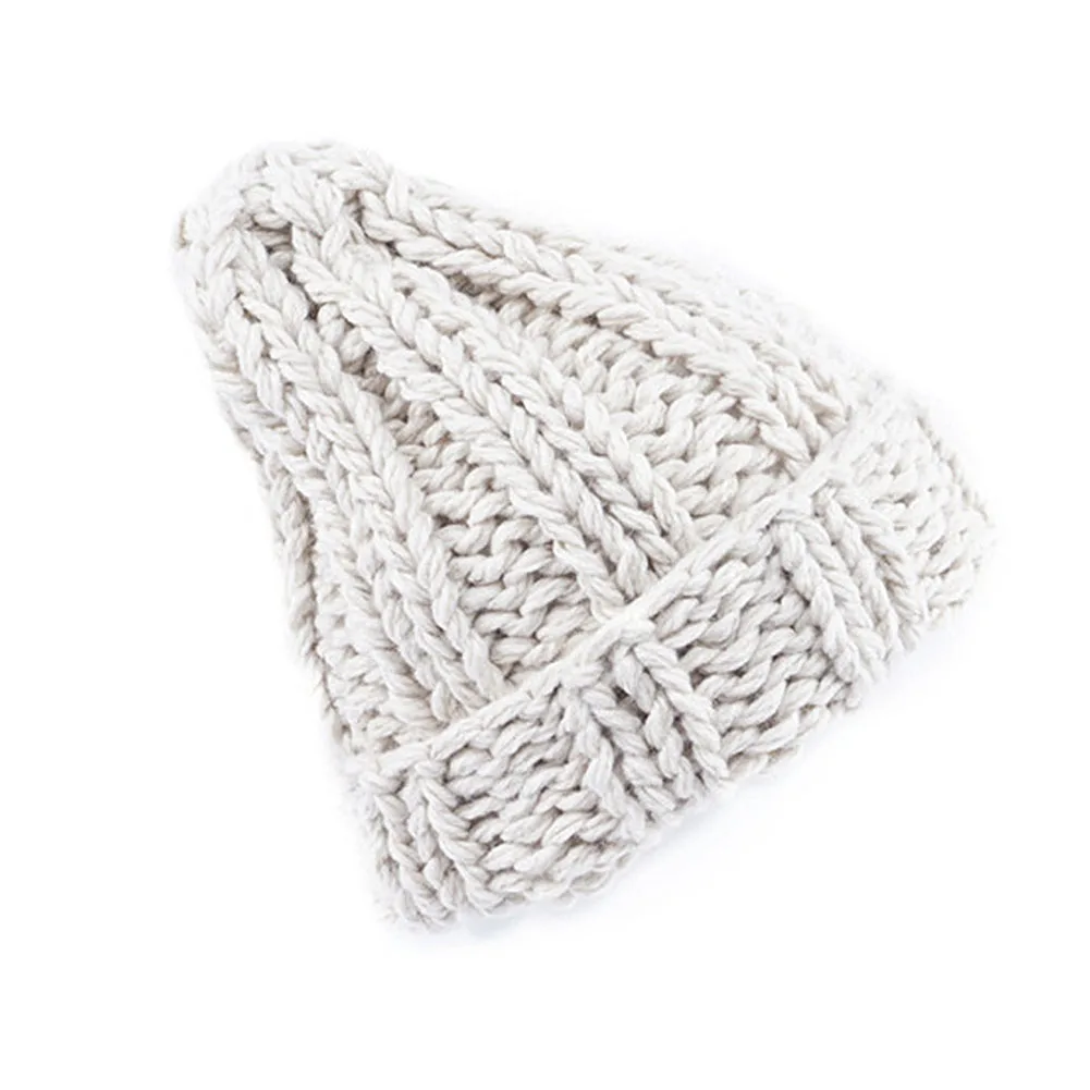 

Woman Knitted Beanie Stretchy Winter Knitted Cap Casual Warm Knitted Hat Bonnet Woman Femme Chunky Thick Stretchy Hats #40