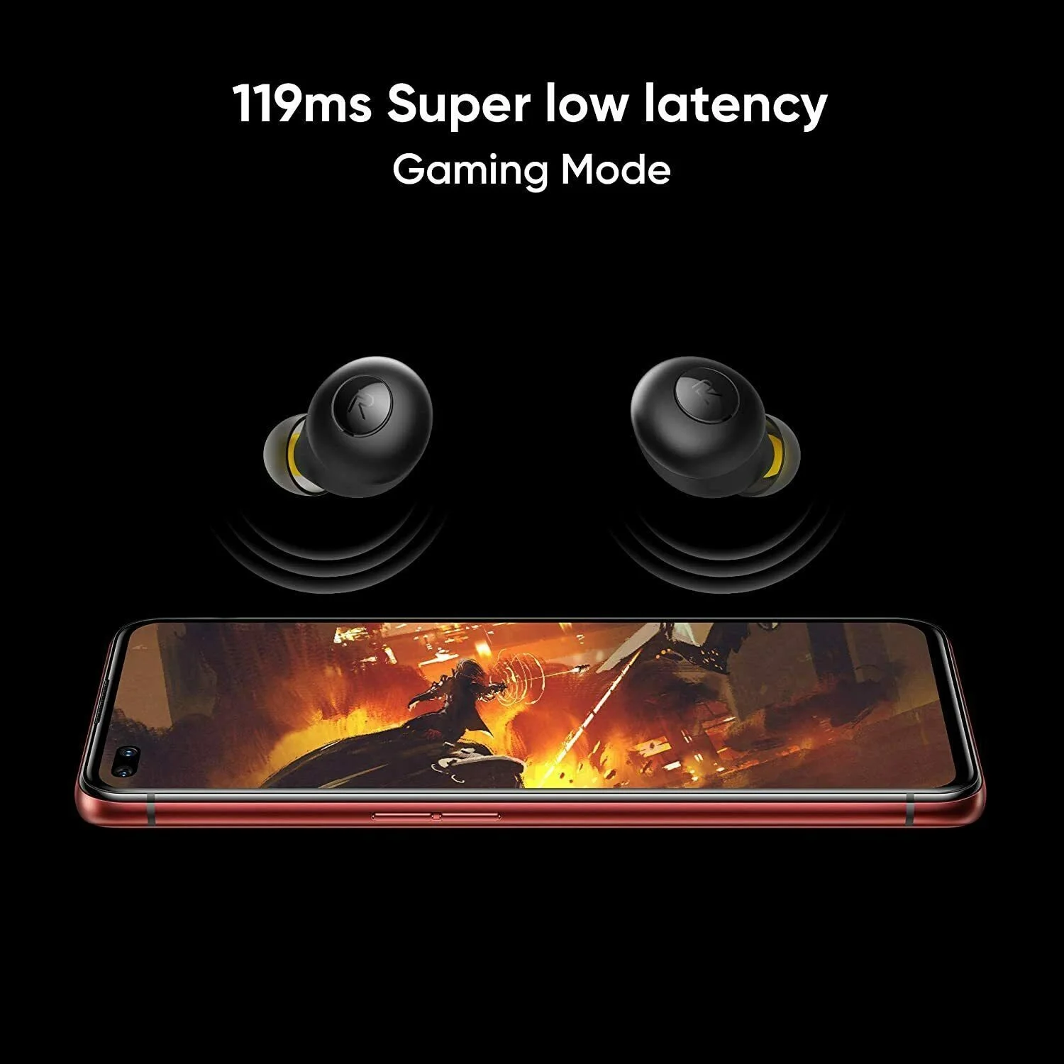 Беспроводные наушники Realme Buds Q True IPX4 с низкой задержкой и долговечным