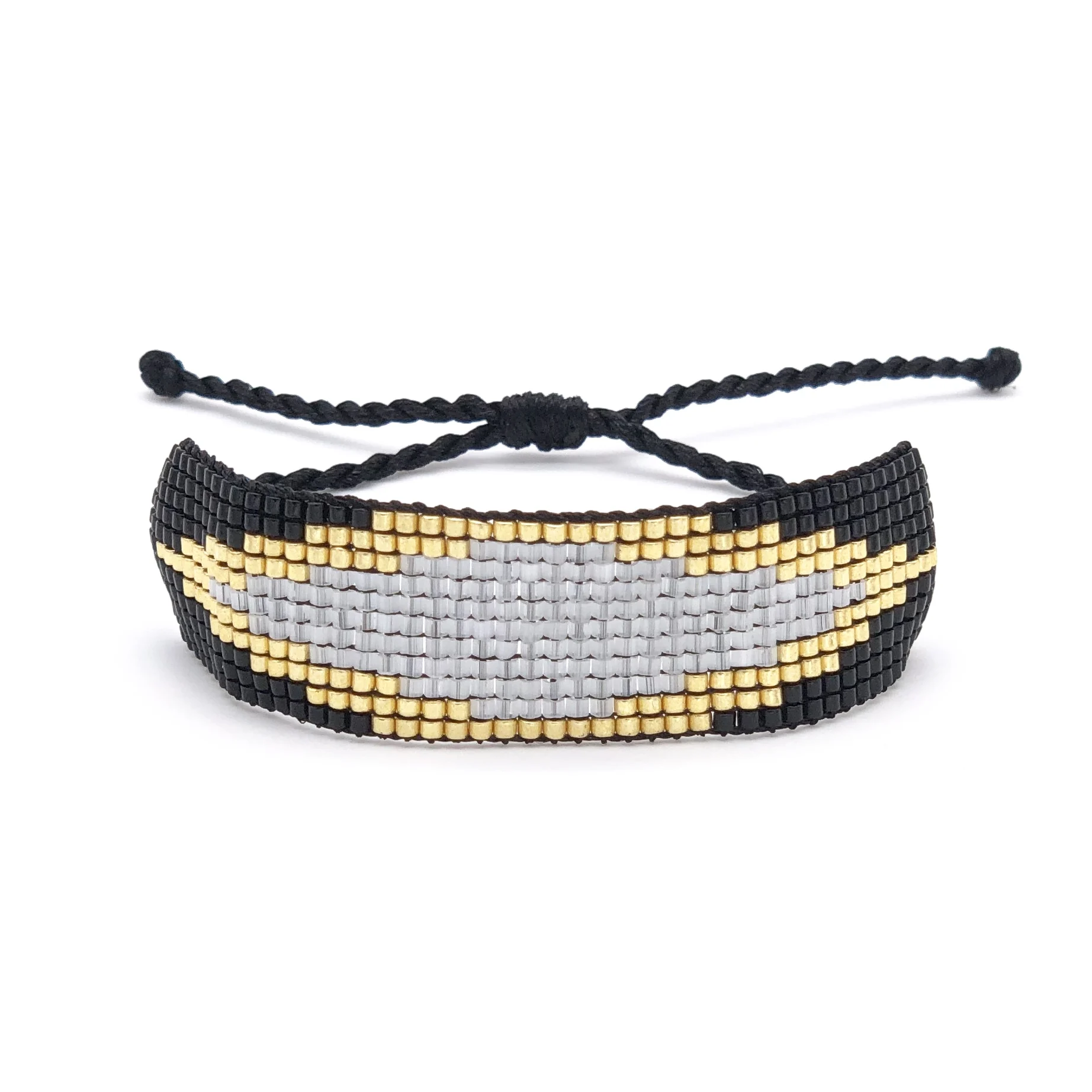 Go2boho MIYUKI 3D браслет сердце черная звезда ювелирные изделия заклепки Pulseras Mujer Moda классические браслеты для женщин ручной работы ткацкий бисер - Окраска металла: MI-B190019A