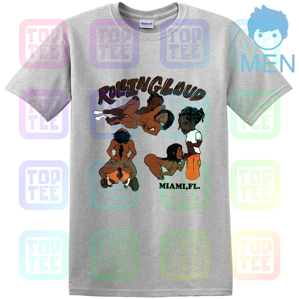 MEN-GRAY Футболка AWGE Asap Rocky Rolling Loud - Цвет: MEN-GRAY