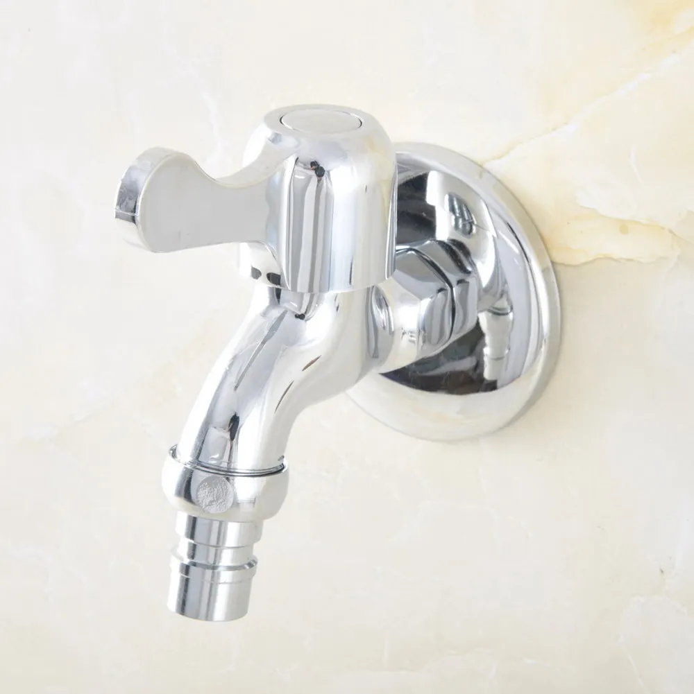 

Garden faucet tap Polished Chrome Finish Bathroom Wall Mount Washing Machine Water Faucet Taps zav167