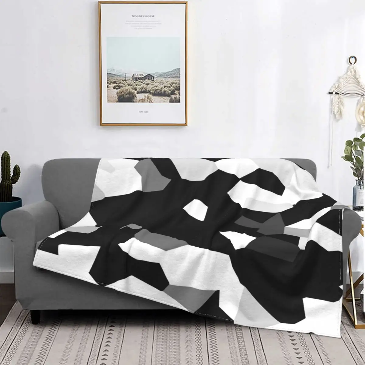 

Manta de camuflaje en blanco y negro, colcha de cama a cuadros, manta de muselina, manta администратора
