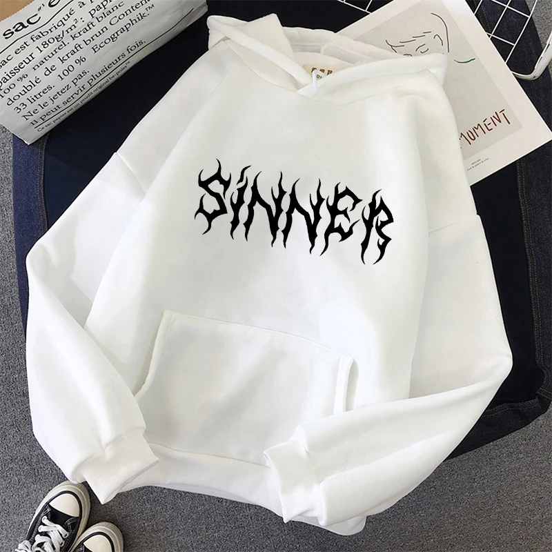 

Gothic letters printed sweatshirt men and women 2020 autumn and winter models Harajuku oversized hoodie punk style retro clothes