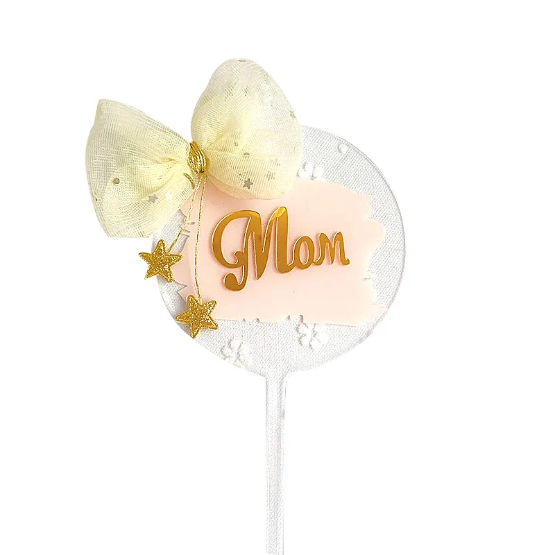 INS цвета: золотистый Туфли на день матери Большие торт Топпер для лучшего I Love Mama