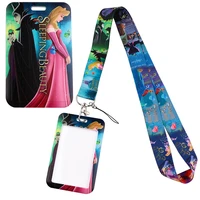 yq334 cartoon sleeping beauty neck strap key lanyard phone rope id campus card badge holder keychain necklace lariat fans gifts