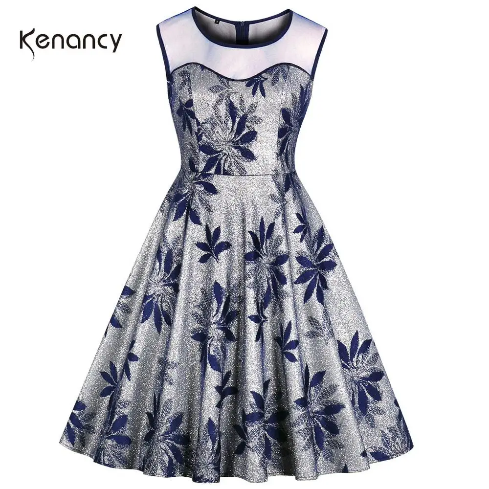 Женское винтажное платье без рукавов с круглым вырезом|Женские платья| |