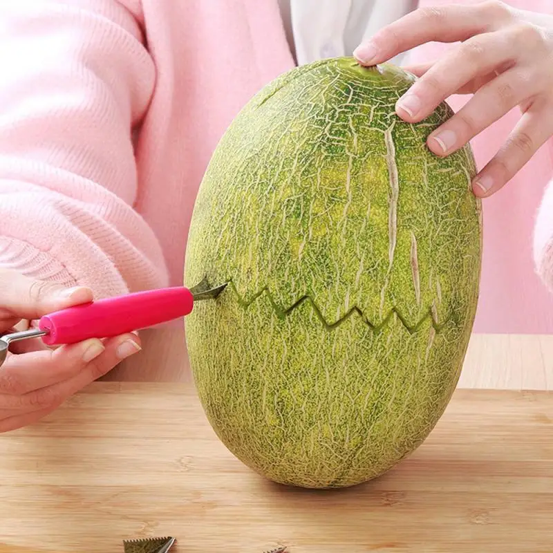 2 In 1 DIY Ice Cream Ball Spoon Assortment Fruit Digging Tool Watermelon Melon Carving Gadgets Knife Kitchen | Дом и сад